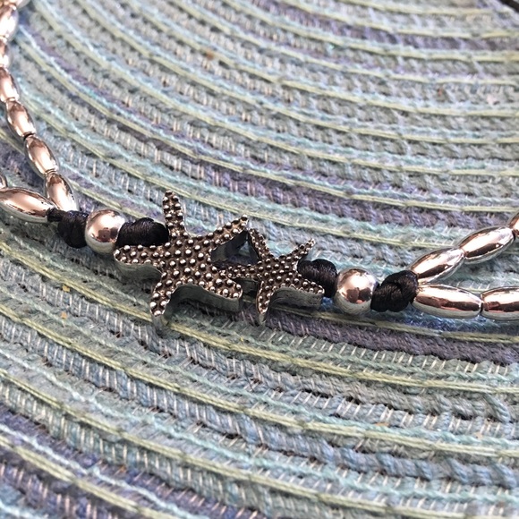 Boho Beach Ocean Ready Silver Starfish Anklet (J2) - Picture 7 of 8